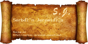 Serbán Jeremiás névjegykártya